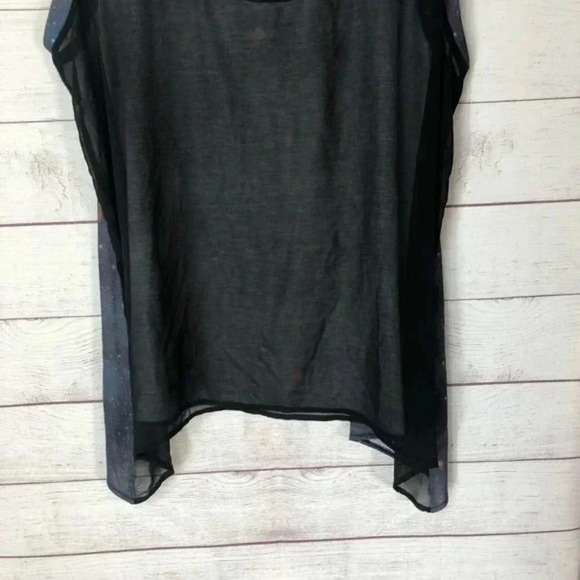 Torrid Blue Galaxy Sharkbite Hem Sheer Back Tank Top 1 - Picture 7 of 7